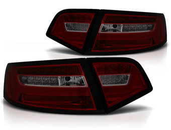 Achterlichten geschikt voor Audi A6 08-11 sedan rood smoke LED strip seq