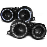 Koplampen dual halo rims geschikt voor BMW E30 11 82-06 94 Angel Eyes zwart