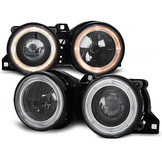 Koplampen dual halo rims geschikt voor BMW E30 11 82-06 94 Angel Eyes zwart