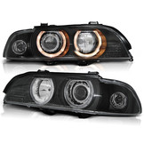 Koplampen xenon geschikt voor BMW E39 09 95-06 03 Angel Eyes D2S/H7 zwart