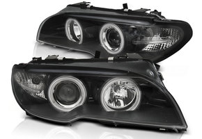 Koplampen xenon geschikt voor BMW E46 04 03-06 coupe cabrio Angel Eyes CCFL zwart