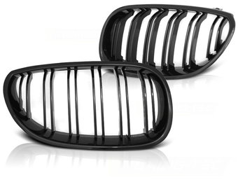 Grill geschikt voor BMW E60/E61 07 03-10 glanzend zwart dubbele stang M-Look