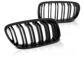 Grill geschikt voor BMW E90/E91 LCI 09- glanzend zwart dubbele stang M-Look