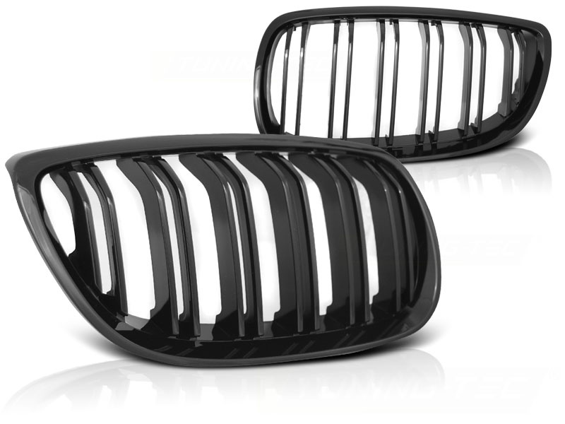 Grill geschikt voor BMW E92/E93 07-10 c/c glanzend zwart dubbele stang M-Look