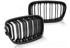 Grill geschikt voor BMW F20/F21 11-12 14 glanzend zwart dubbele stang M-Look