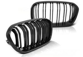 Grill geschikt voor BMW F20/F21 LCI 15-18 glanzend zwart dubbele stang