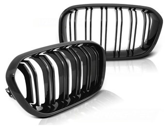 Grill geschikt voor BMW F20/F21 LCI 15-18 glanzend zwart dubbele stang