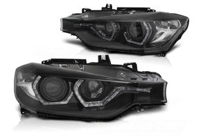 Koplampen dagrijlicht geschikt voor BMW F30/F31 10 11-05 15 Angel Eyes LED zwart DRL