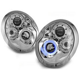 Koplampen dual halo rims geschikt voor BMW MINI (Cooper) 05 01-10 06 Angel Eyes chroom