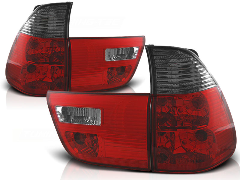 Achterlichten geschikt voor BMW X5 E53 09 99-06 rood smoke