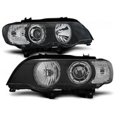 Koplampen xenon geschikt voor BMW X5 E53 09 99-10 03 LED Angel Eyes zwart