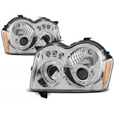 Koplampen dual halo rims geschikt voor Chrysler Jeep Grand Cherokee 05-08 Angel Eyes chroom