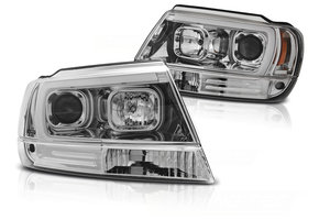 Koplampen met parkeerlicht geschikt voor Chrysler Jeep Grand Cherokee 99-05 05 chroom