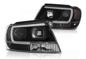 Koplampen met parkeerlicht geschikt voor Chrysler Jeep Grand Cherokee 99-05 05 zwart