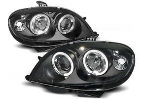Koplampen dual halo rims geschikt voor Citroën Saxo 09 99-06 03 Angel Eyes zwart