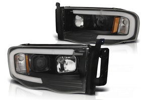 Koplampen met parkeerlicht geschikt voor Dodge Ram 02-06 zwart