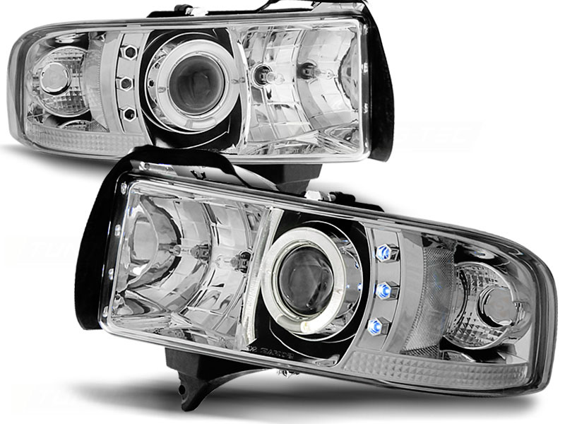 Koplampen geschikt voor Dodge Ram 94-01 Angel Eyes chroom