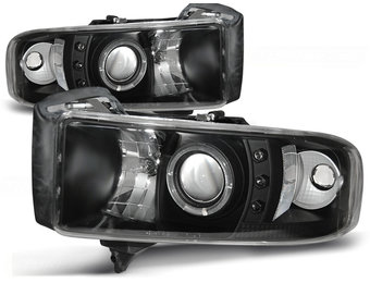 Koplampen geschikt voor Dodge Ram 94-01 Angel Eyes zwart