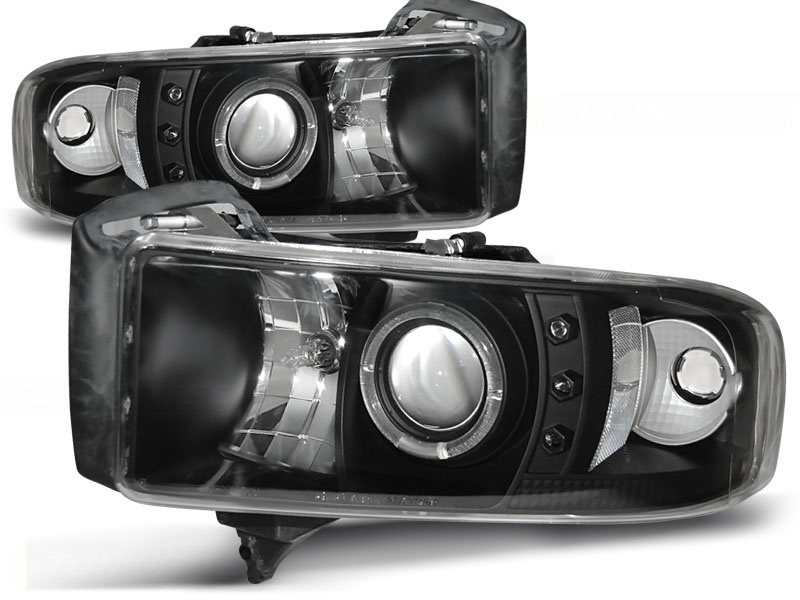 Koplampen geschikt voor Dodge Ram 94-01 Angel Eyes zwart