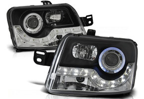 Koplampen met parkeerlicht geschikt voor Fiat Panda 03-12 zwart