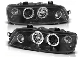 Koplampen dual halo rims geschikt voor Fiat Punto 2 10 99-06 03 Angel Eyes zwart