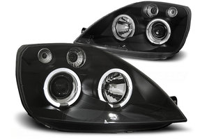Koplampen dual halo rims geschikt voor Ford Fiesta MK6 05 02-08 05 Angel Eyes zwart