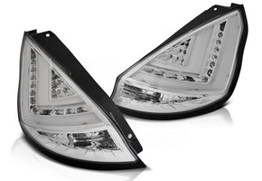 Achterlichten geschikt voor Ford Fiesta MK7 12-16 HB chroom LED strip