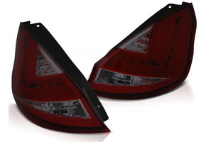 Achterlichten geschikt voor Ford Fiesta MK7 12-16 HB rood smoke LED strip