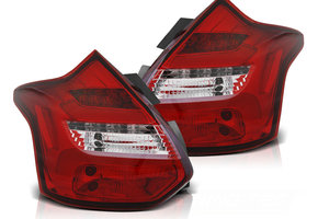 Achterlichten geschikt voor Ford Focus 3 11-10 14 hatchback rood helder LED strip seq indic