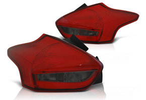 Achterlichten geschikt voor Ford Focus 3 15-18 hatchback rood smoke LED