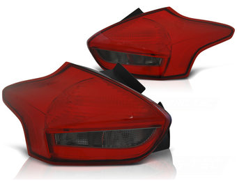 Achterlichten geschikt voor Ford Focus 3 15-18 hatchback rood smoke LED