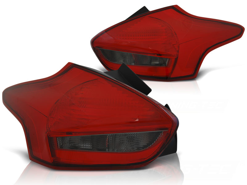 Achterlichten geschikt voor Ford Focus 3 15-18 hatchback rood smoke LED