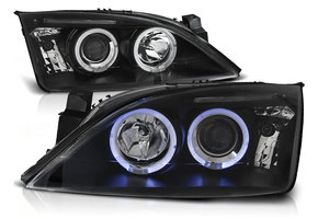 Koplampen dual halo rims geschikt voor Ford Mondeo 09 00-05 07 Angel Eyes zwart
