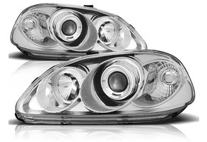 Koplampen dual halo rims geschikt voor Honda Civic 09 95-02 99 Angel Eyes chroom