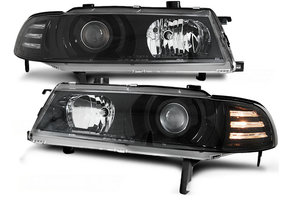 Koplampen geschikt voor Honda Prelude 02 92-01 97 Angel Eyes zwart