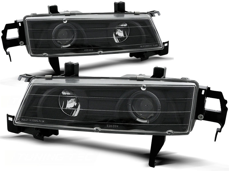 Koplampen dual halo rims geschikt voor Honda Prelude 02 92-01 97 Angel Eyes zwart