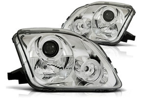 Koplampen dual halo rims geschikt voor Honda Prelude 02 97-01 Angel Eyes chroom
