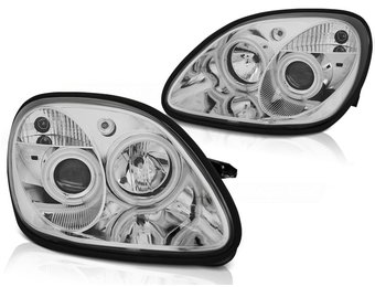 Koplampen dual halo rims geschikt voor Mercedes R170 SLK 04 96-04 Angel Eyes chroom