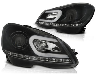 Koplampen met parkeerlicht geschikt voor Mercedes W204 11-14 zwart tube light