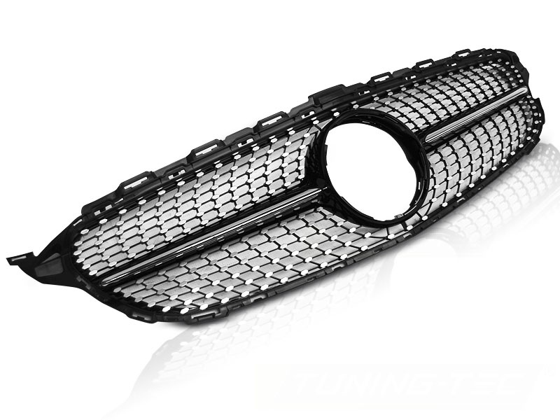 Grill geschikt voor Mercedes W205 14- C450 AMG stijl chroom glanzend zwart