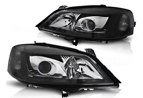 Koplampen geschikt voor Opel Astra G 09 97-02 04 zwart H7