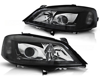 Koplampen geschikt voor Opel Astra G 09 97-02 04 zwart H7