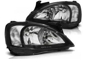 Koplampen geschikt voor Opel Corsa C 11 00-09 06 zwart