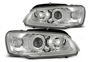 Koplampen geschikt voor Peugeot 106 08 96-03 Angel Eyes chroom