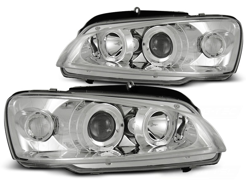 Koplampen geschikt voor Peugeot 106 08 96-03 Angel Eyes chroom