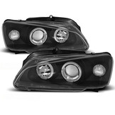 Koplampen geschikt voor Peugeot 106 08 96-03 Angel Eyes zwart
