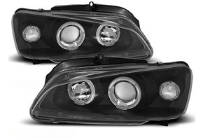 Koplampen geschikt voor Peugeot 106 08 96-03 Angel Eyes zwart