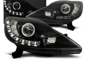 Koplampen met parkeerlicht geschikt voor Peugeot 107 05-11 zwart