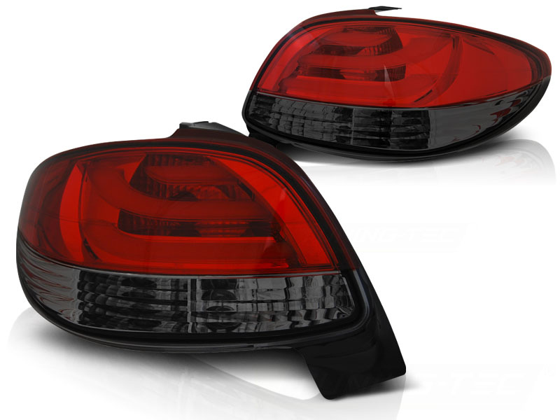 Achterlichten geschikt voor Peugeot 206 10 98- rood smoke LED strip