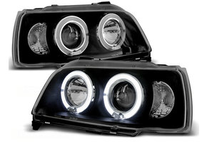 Koplampen geschikt voor Renault Clio 06 90-95 Angel Eyes zwart